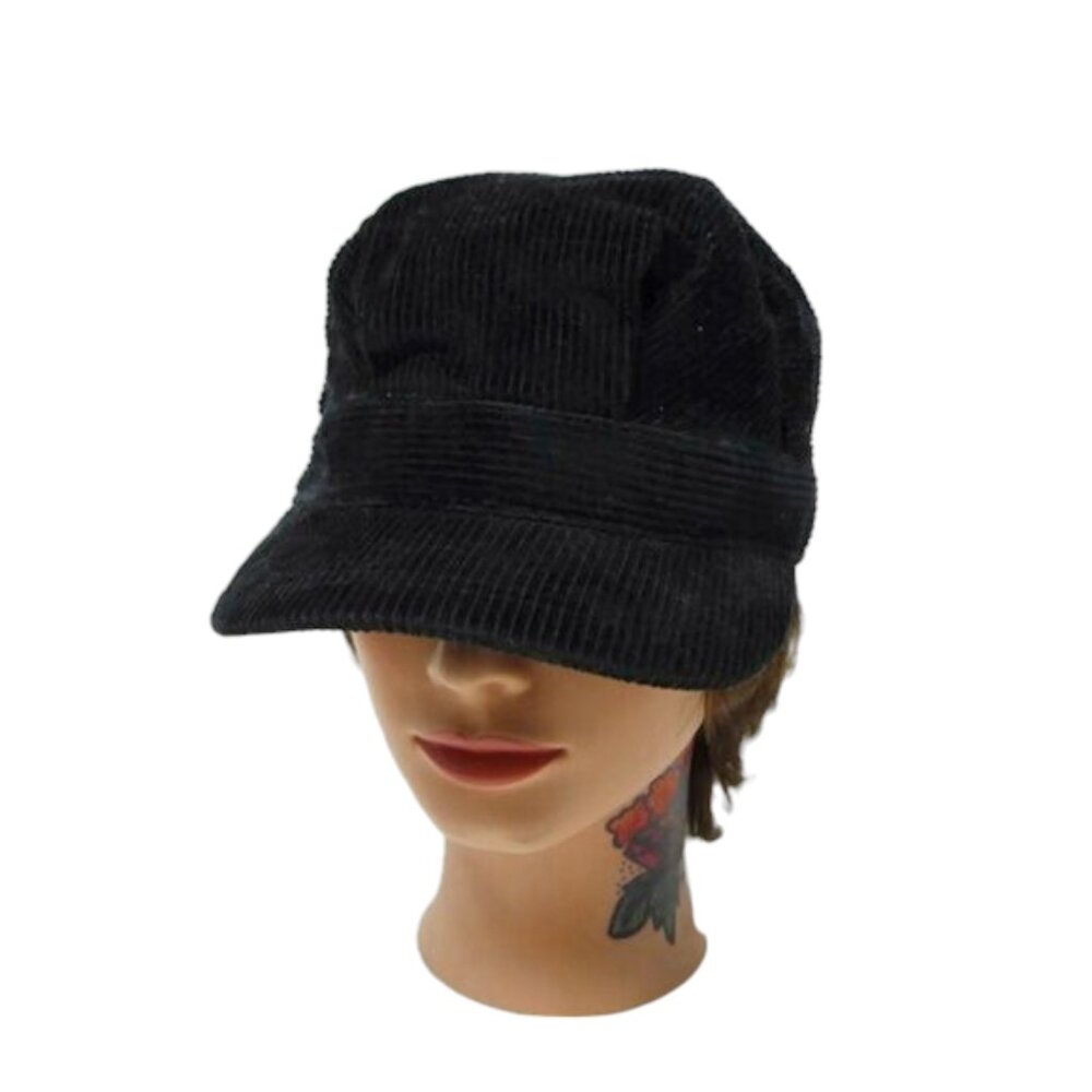 NWT Accessories by KMart black corduroy military cap
